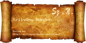 Szilvásy Nándor névjegykártya