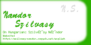 nandor szilvasy business card